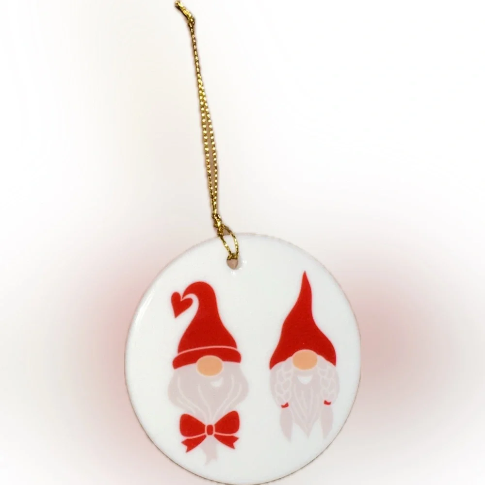 Gnome Ornament Festive Red and White ❤️